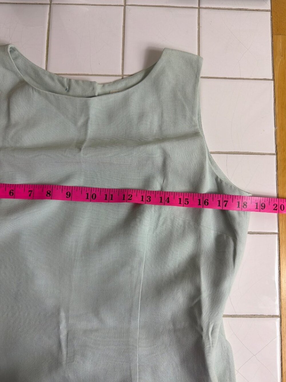 Ann Taylor Silk Blend Shift Dress Seafoam Blue Keyhole Back Belted Size 8 - Picture 8 of 15